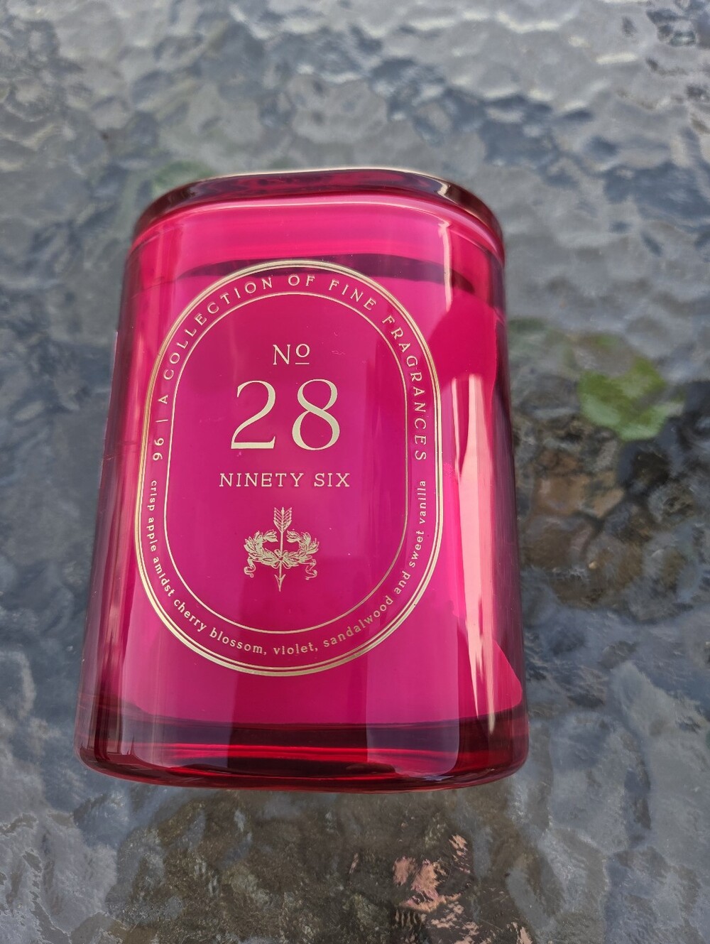 DW Home No. 28 Pink Glass Candle